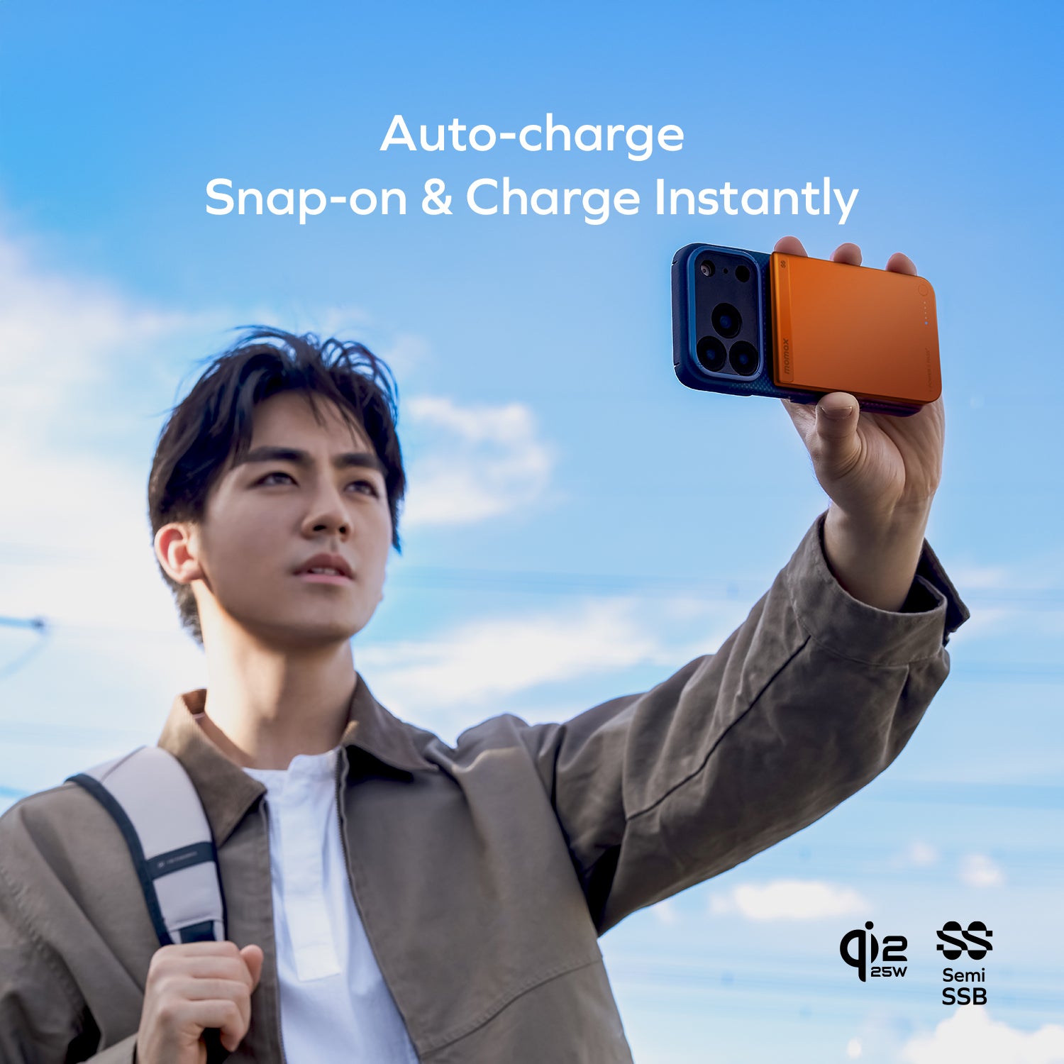 [CCC Certified] Momax [IP163Q22] 1-Power S.Pass² Qi2.2 Magnetic Wireless PowerBank 10,000mAh