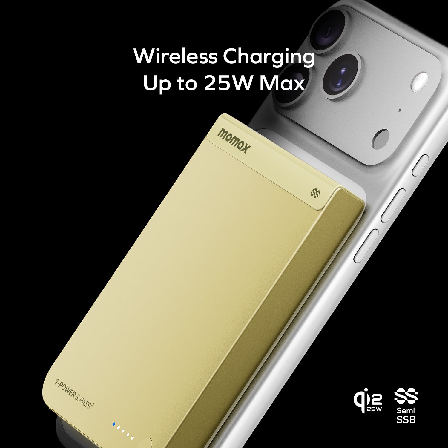 [CCC Certified] Momax [IP163Q22] 1-Power S.Pass² Qi2.2 Magnetic Wireless PowerBank 10,000mAh