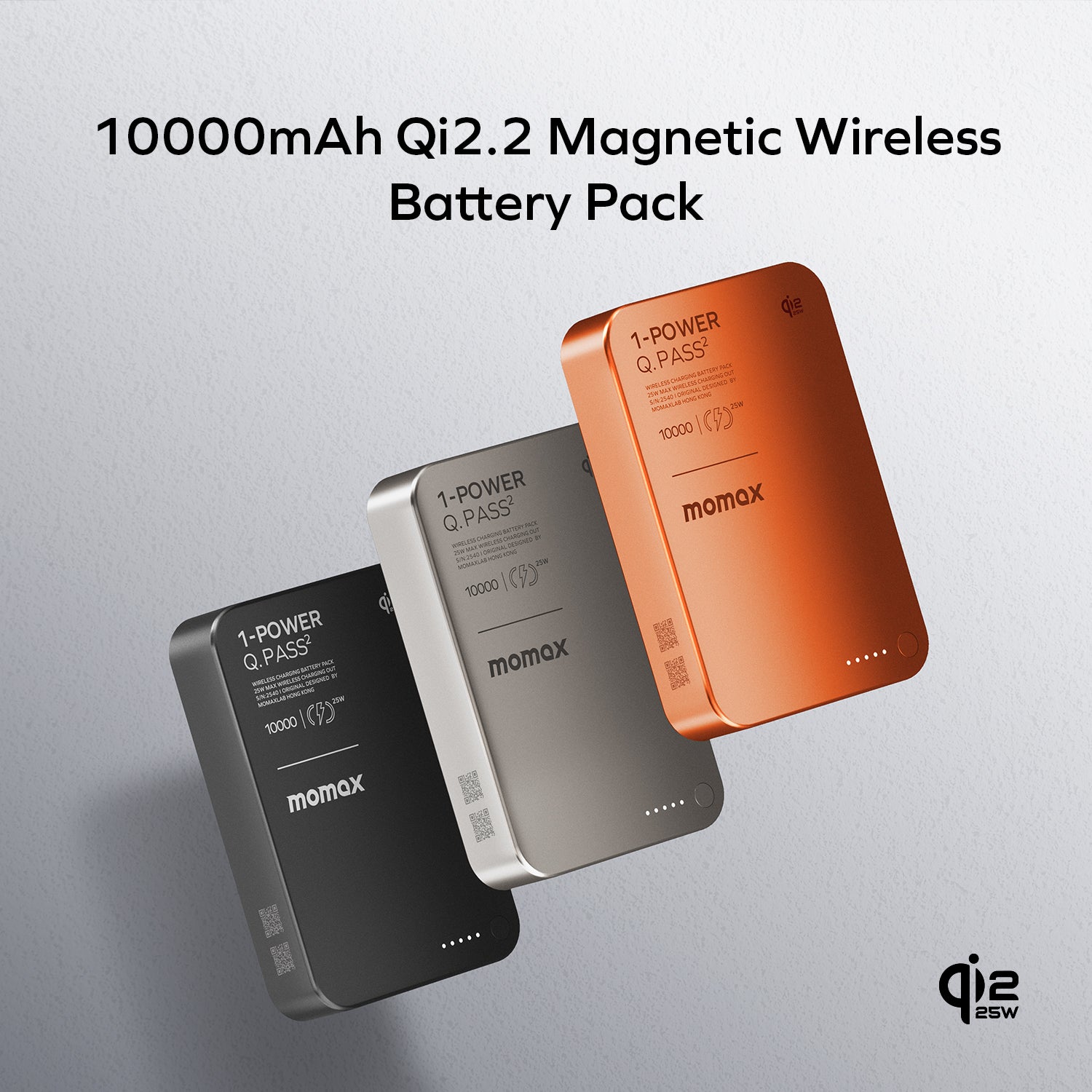 [CCC Certified] Momax [IP168Q22] Q.PASS X1 Qi2.2 Magnetic Wireless Powerbank 10,000mAh