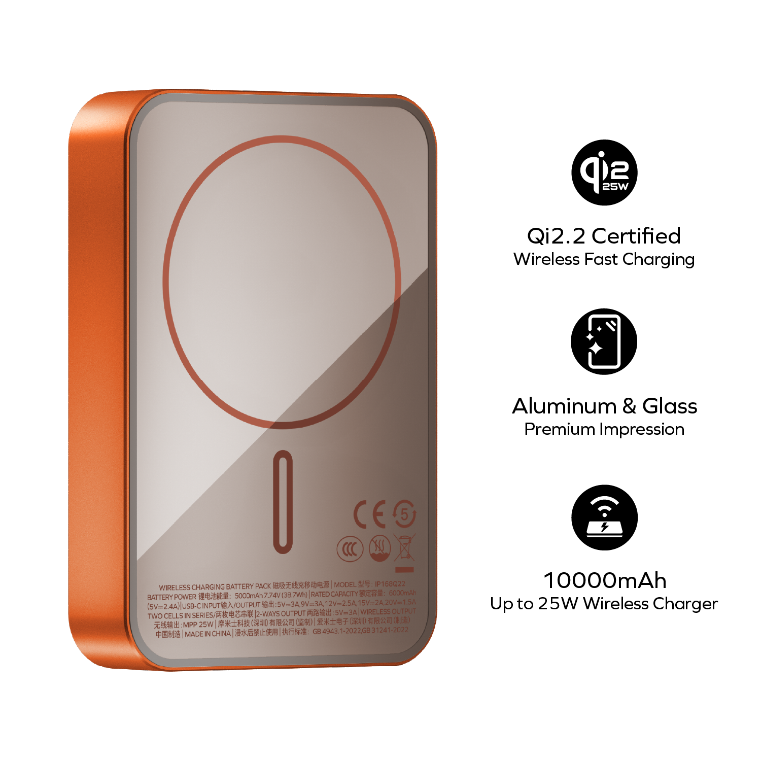 [CCC Certified] Momax [IP168Q22] Q.PASS X1 Qi2.2 Magnetic Wireless Powerbank 10,000mAh
