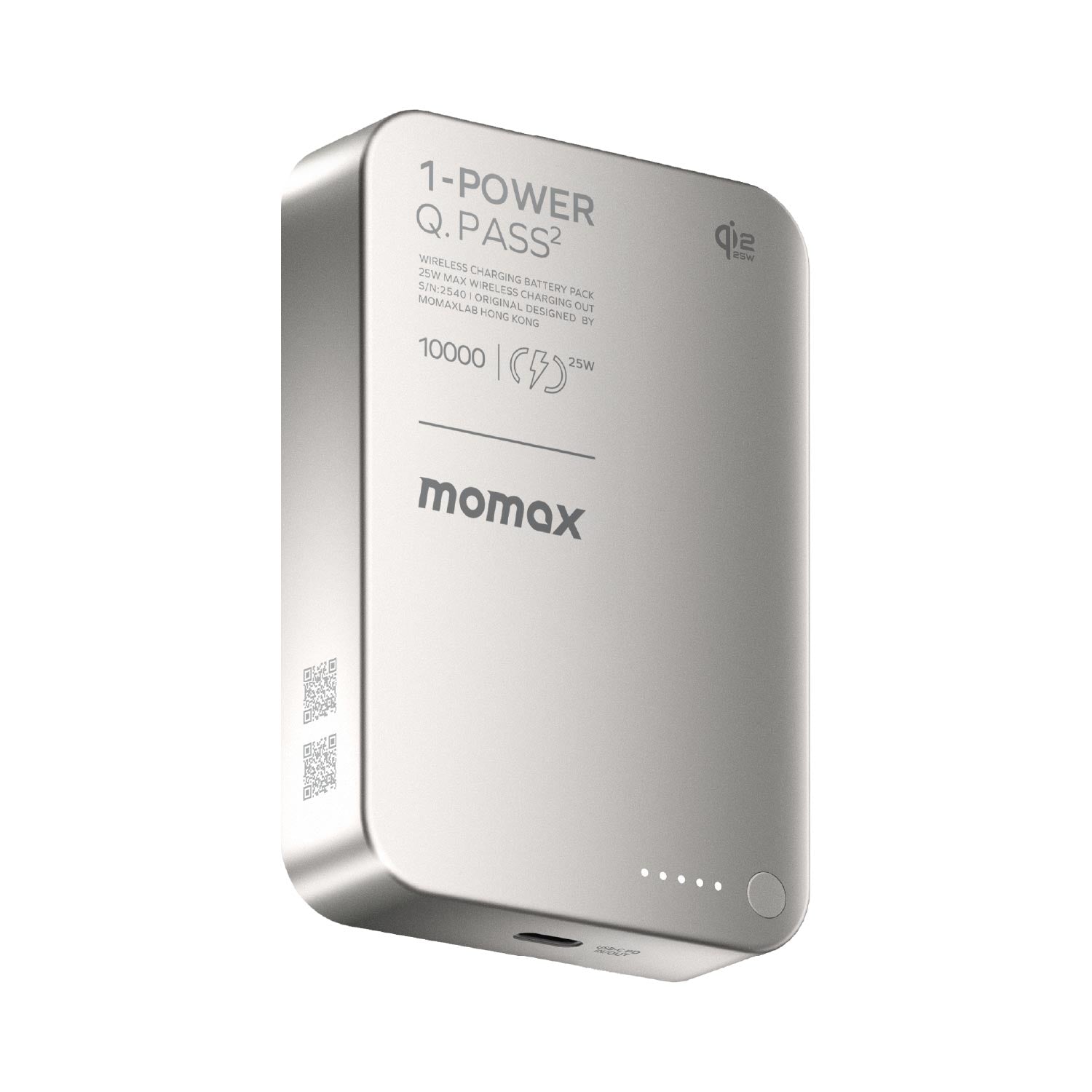 [CCC Certified] Momax [IP168Q22] Q.PASS X1 Qi2.2 Magnetic Wireless Powerbank 10,000mAh