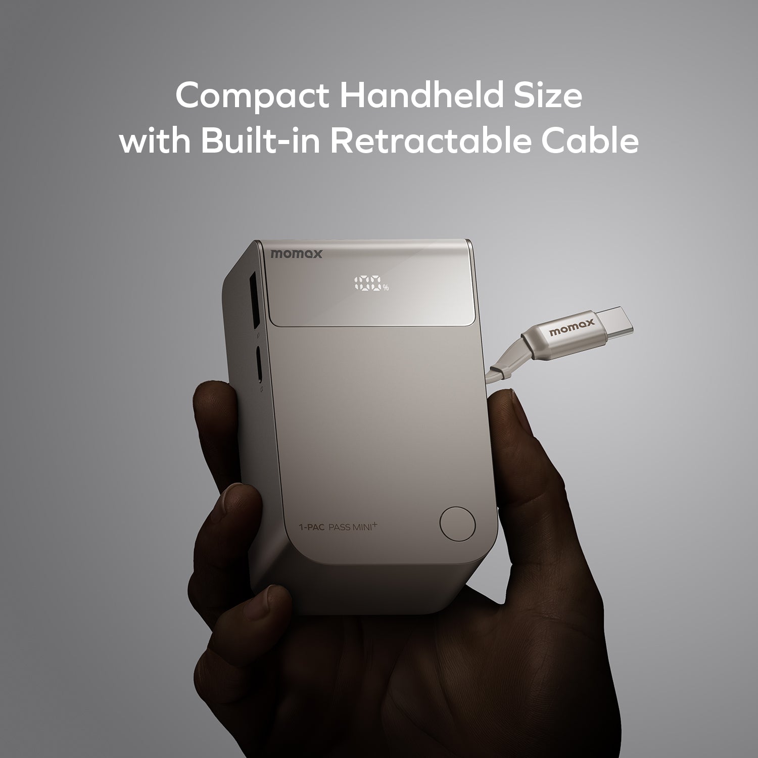 [CCC Certified] Momax [IP171] 1-PAC Pass Mini+ 10000mAh 2in1 Power Bank With Built-in Retractable Cable