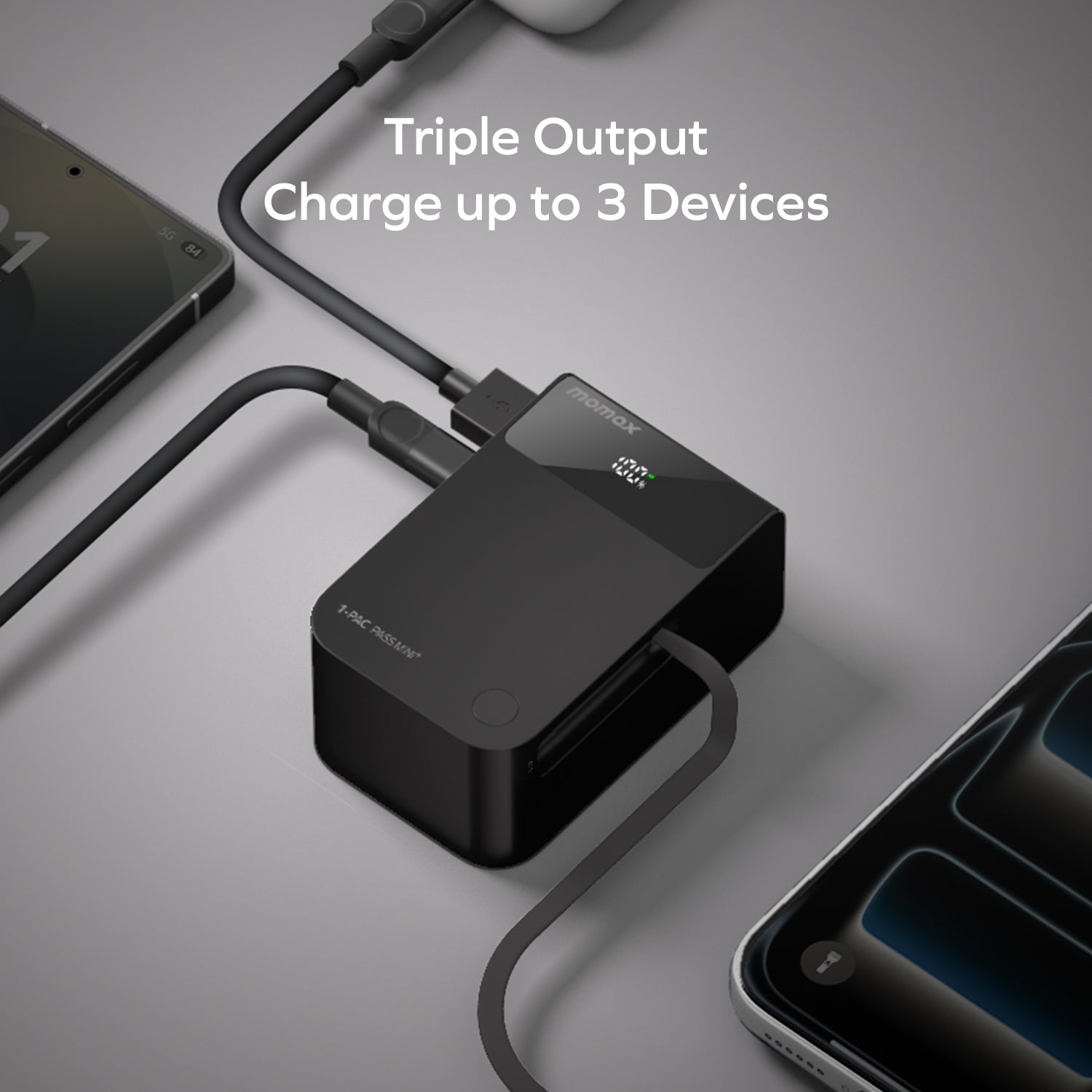 [CCC Certified] Momax [IP171] 1-PAC Pass Mini+ 10000mAh 2in1 Power Bank With Built-in Retractable Cable