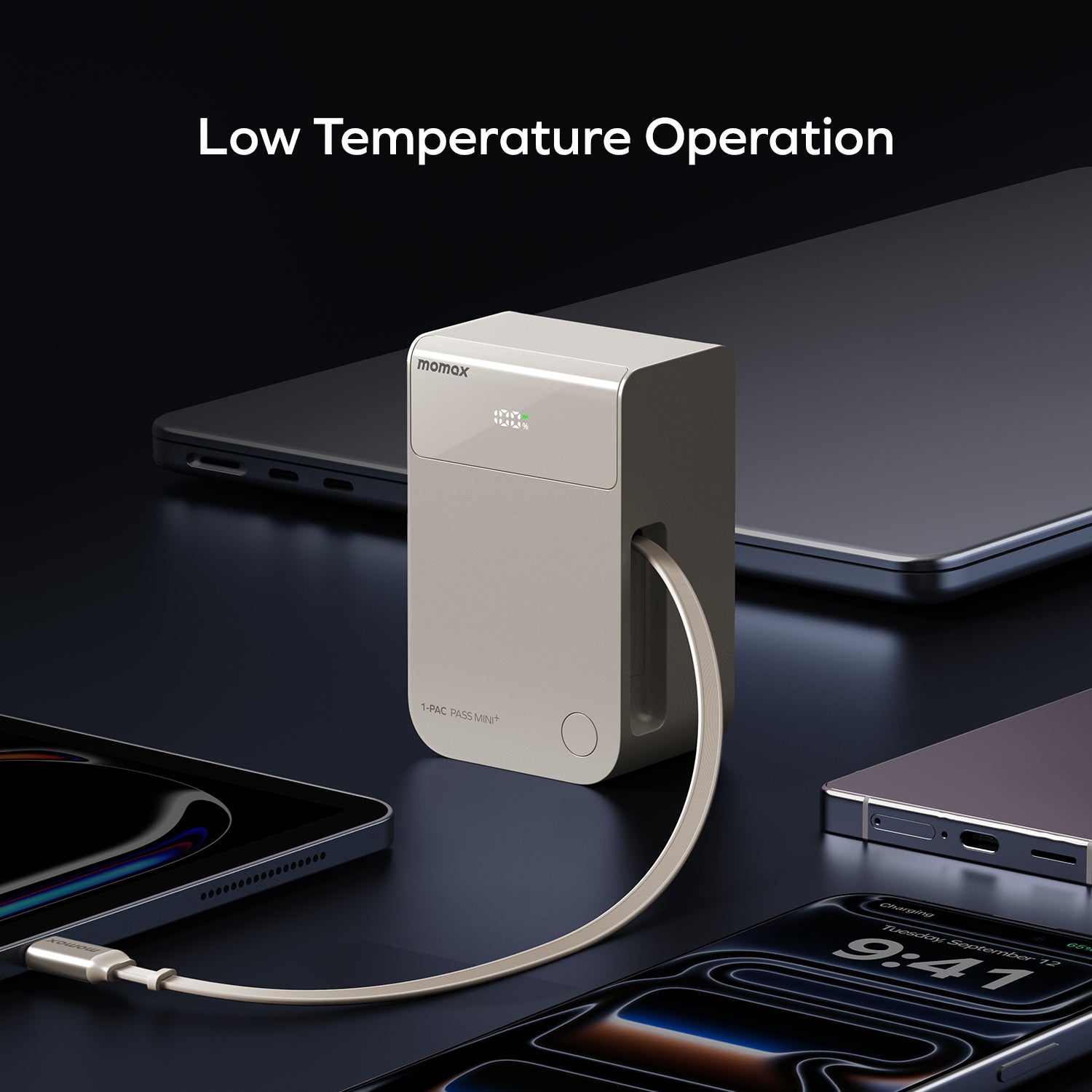 [CCC Certified] Momax [IP171] 1-PAC Pass Mini+ 10000mAh 2in1 Power Bank With Built-in Retractable Cable