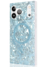 Load image into Gallery viewer, Flaunt iPhone 17 Pro Max SQUARE MagSafe Case - Icy Blue Faux Pearl
