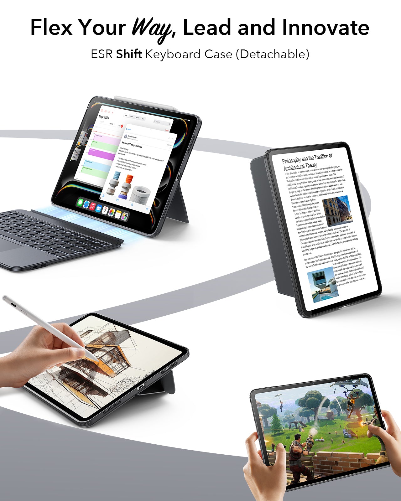 ESR Shift iPad Air 13インチ用キーボードカバー ESR iPad Air 13