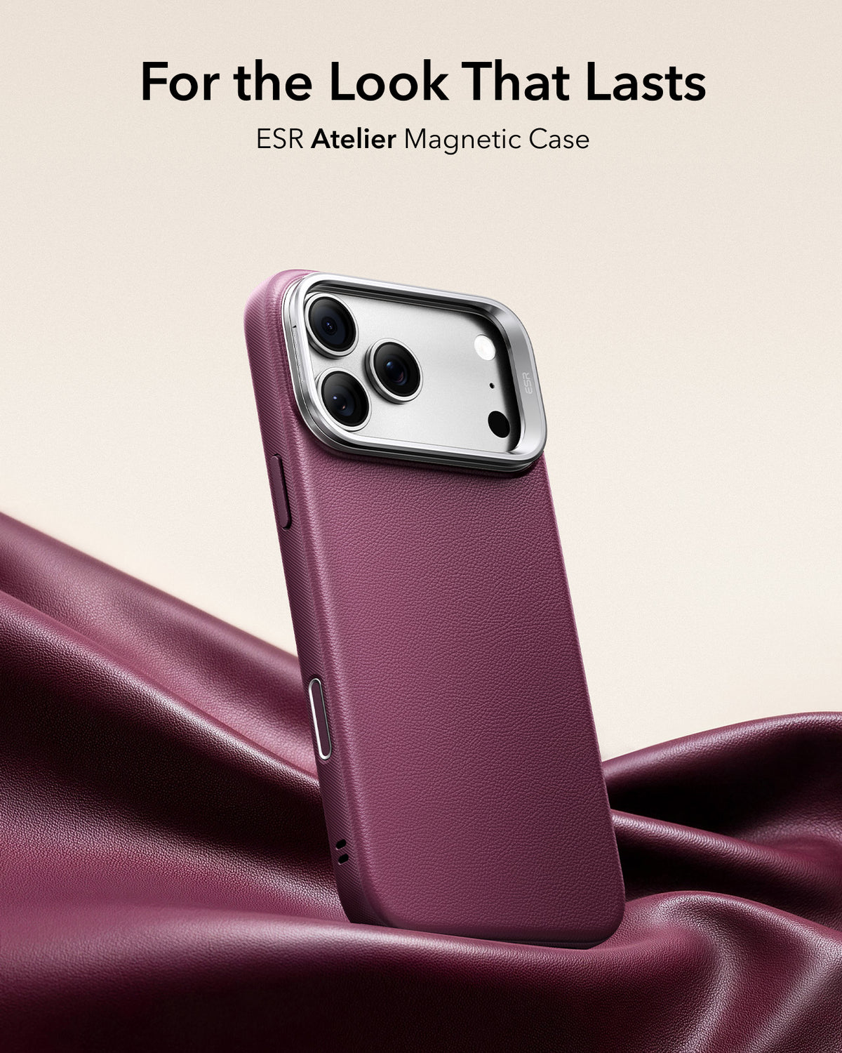 ESR Atelier Vegan Leather Magnetic Case with Camera Control and Flex Stand