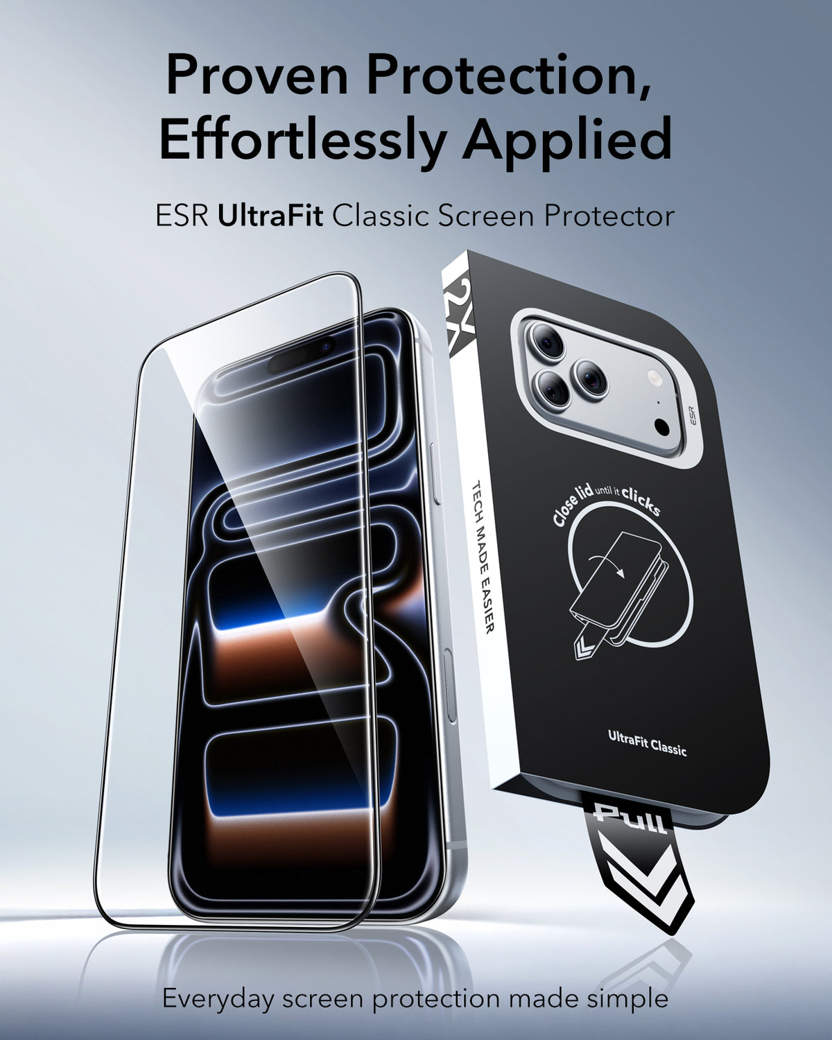 ESR iPhone 18 / 17 Pro / Pro Max - UltraFit Classic Screen Protector - 1pc or 2 pcs Pack