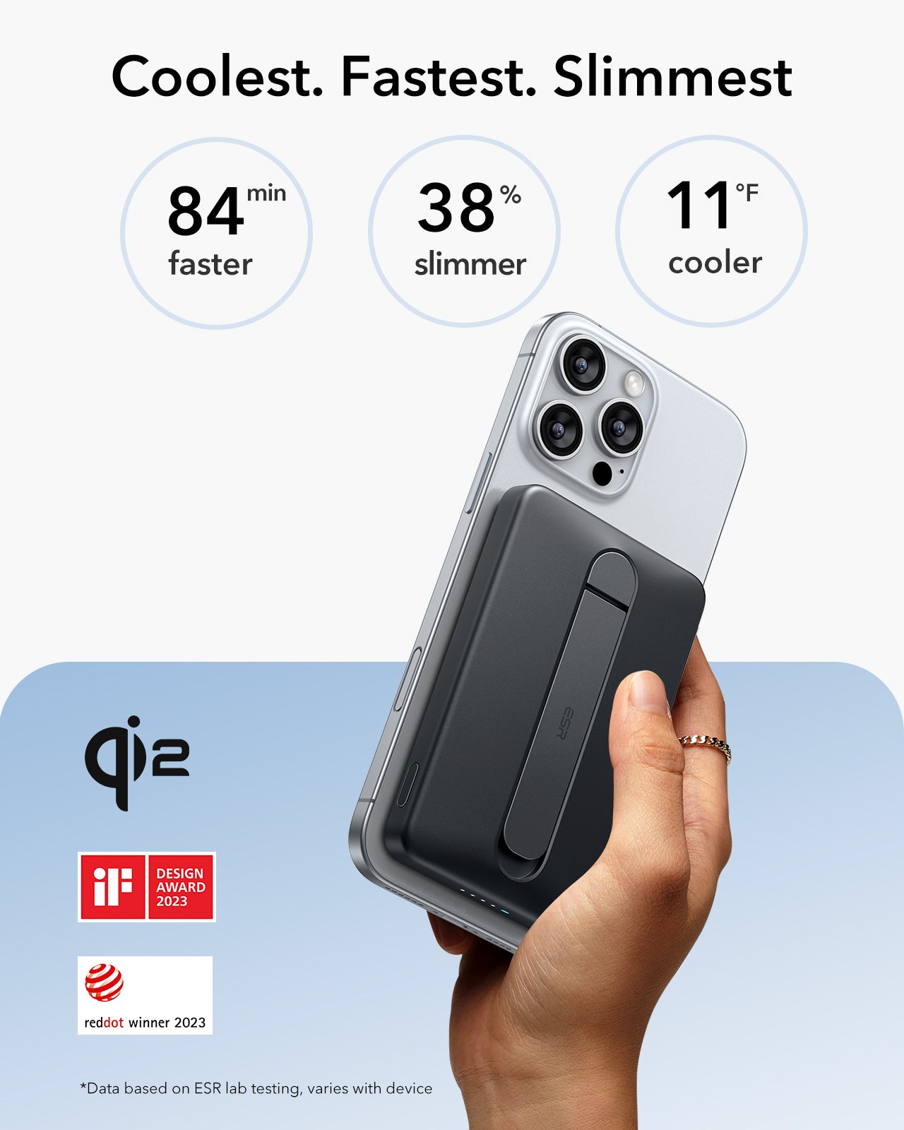 [CCC Certified] ESR Qi2 Magslim 5000mAh Magnetic Power Bank with Kickstand
