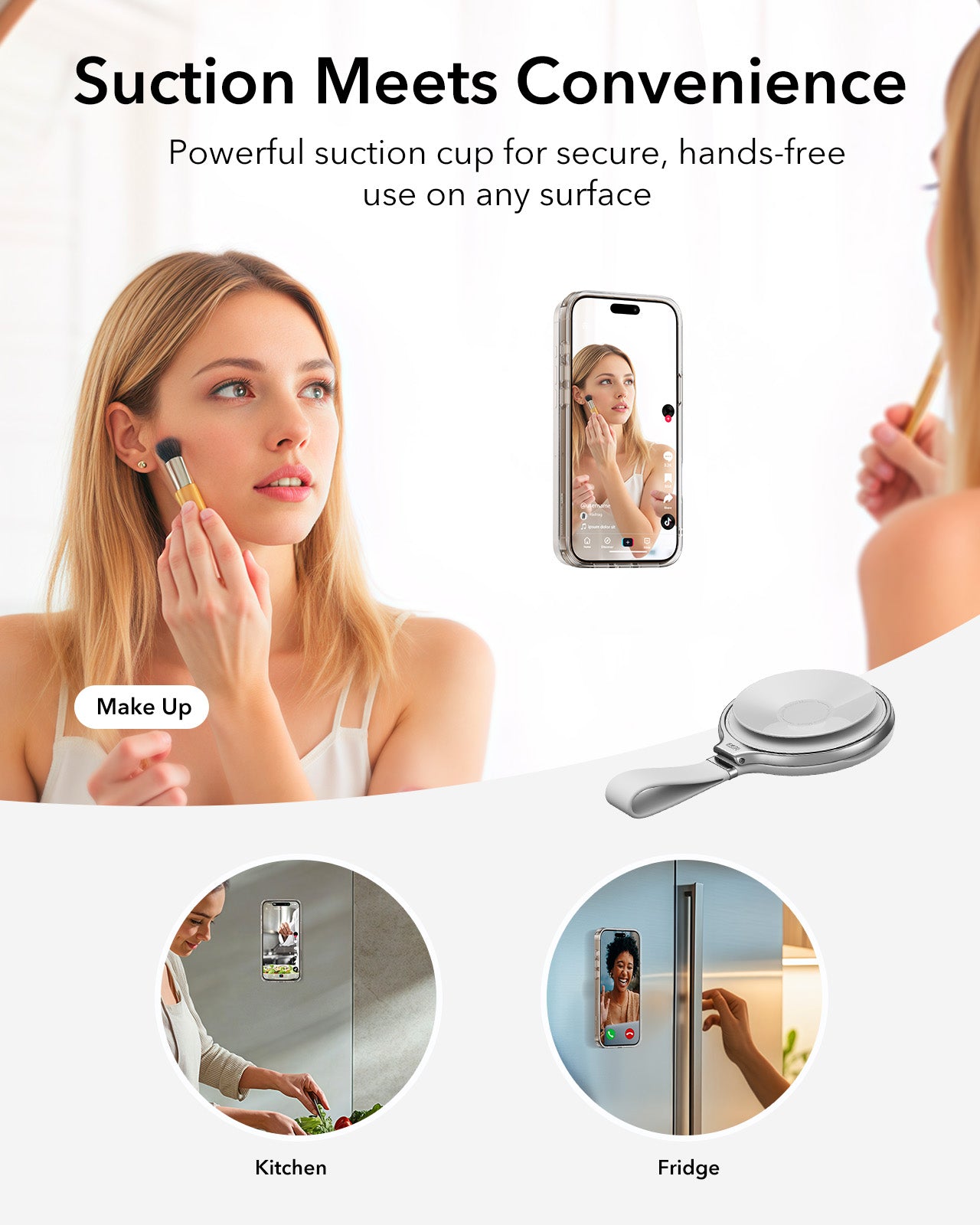 ESR HaloLock Suction Cup Phone Mount with Ring Stand