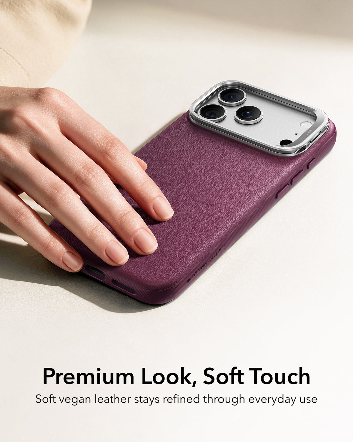 ESR Atelier Vegan Leather Magnetic Case with Camera Control and Flex Stand