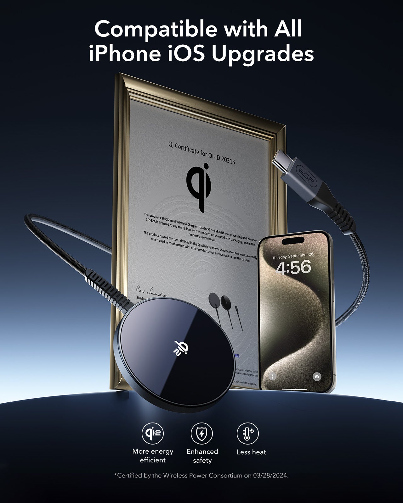 ESR HaloLock Qi2 mini Wireless Charger