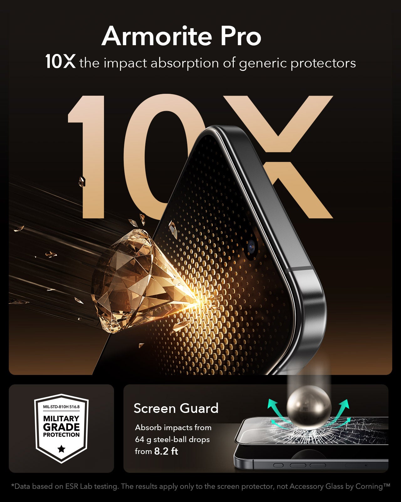 ESR iPhone 17 Series UltraFit Armorite Pro Tempered Glass 1pc Pack