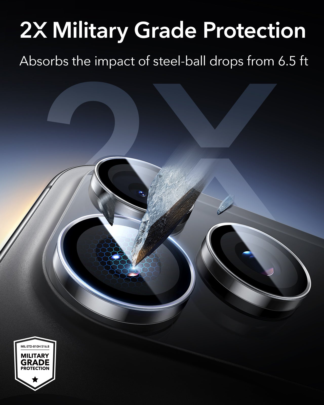 ESR iPhone 17 Pro/17 Pro Max Armorite Camera Lens Protector (Set of 3)