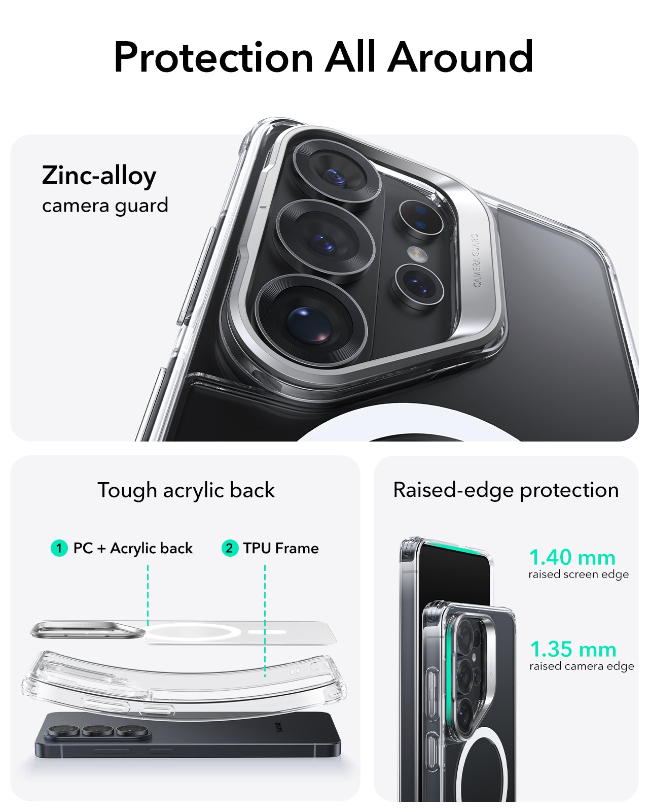 ESR Samsung Galaxy S26 Ultra Classic Hybrid Magnetic Case with Stash Stand (HaloLock)