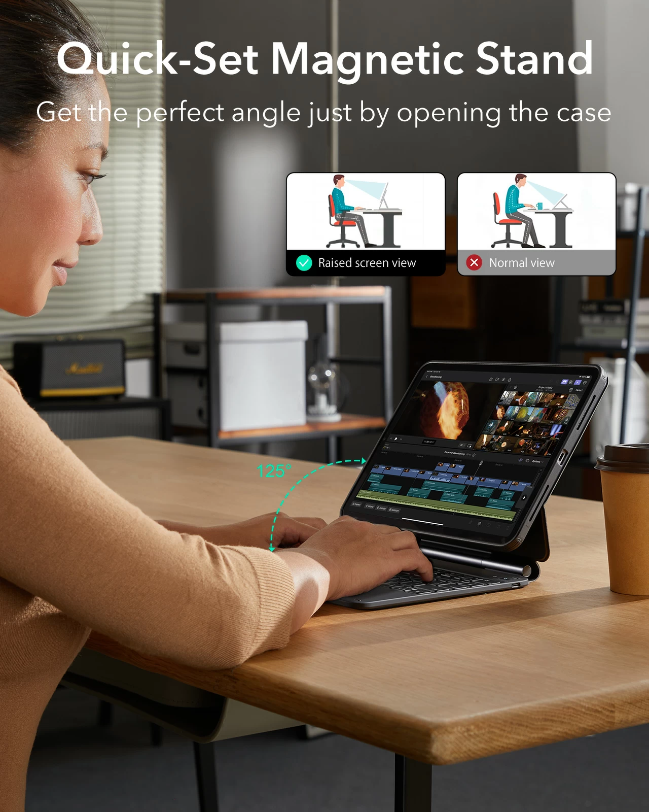 ESR iPad Air 11 (24/25), iPad Air 13 (24/25), Pro 11 (2024), Pro 13 (2024) Rebound Magnetic Keyboard Case 360