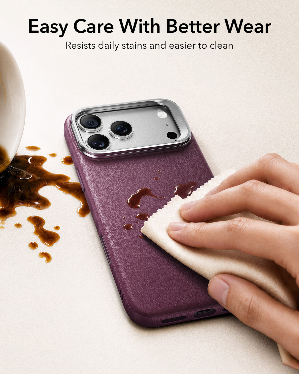 ESR Atelier Vegan Leather Magnetic Case with Camera Control and Flex Stand