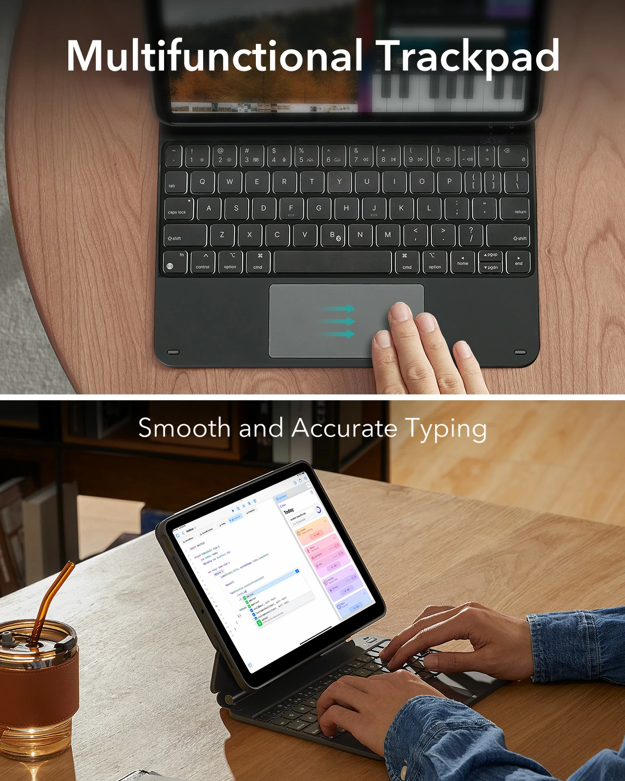 ESR iPad Air 11 (24/25), iPad Air 13 (24/25), Pro 11 (2024), Pro 13 (2024) Rebound Magnetic Keyboard Case 360