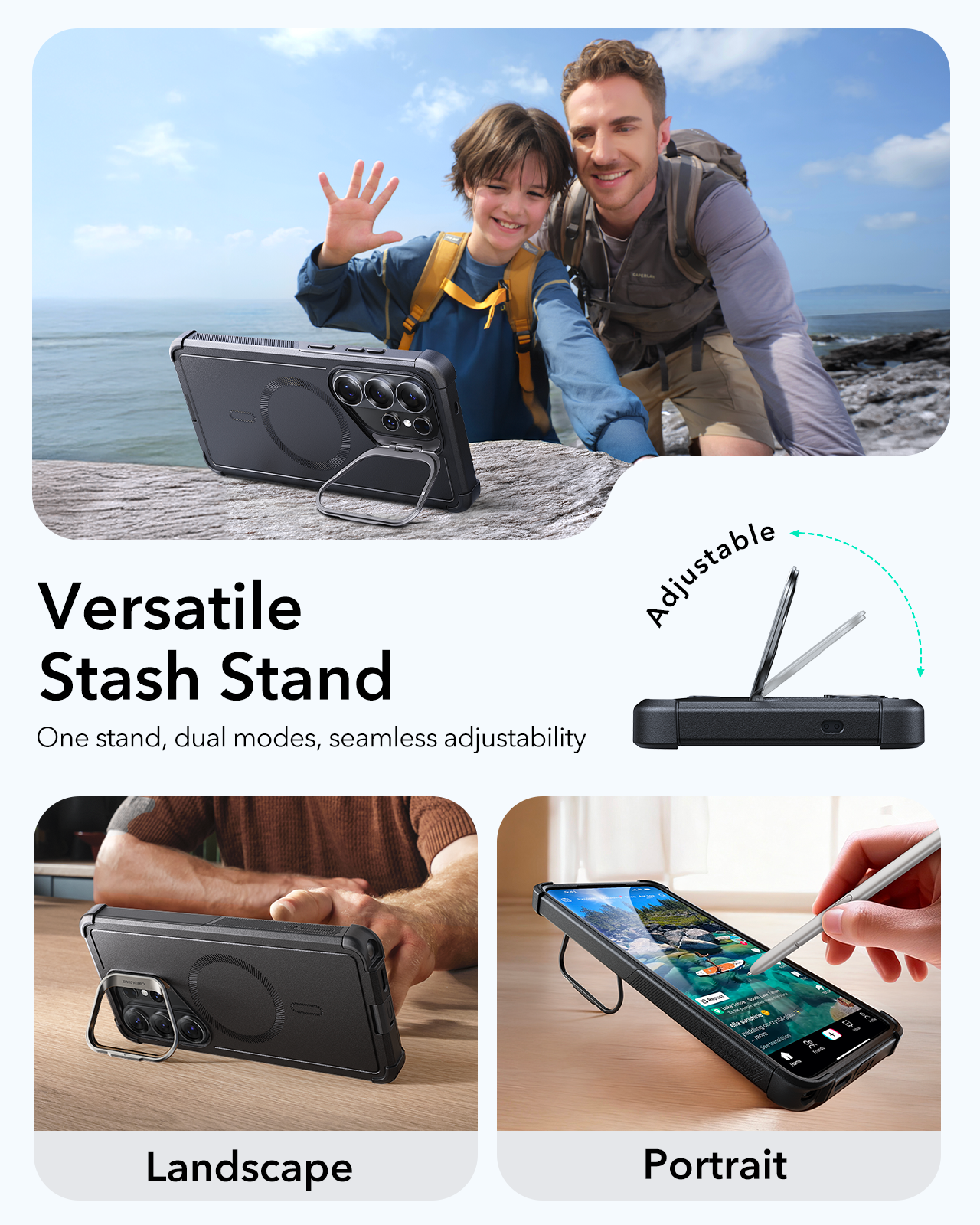 ESR Samsung Galaxy S26 Ultra Cyber Tough MagSafe Case with Stash Stand(HaloLock)