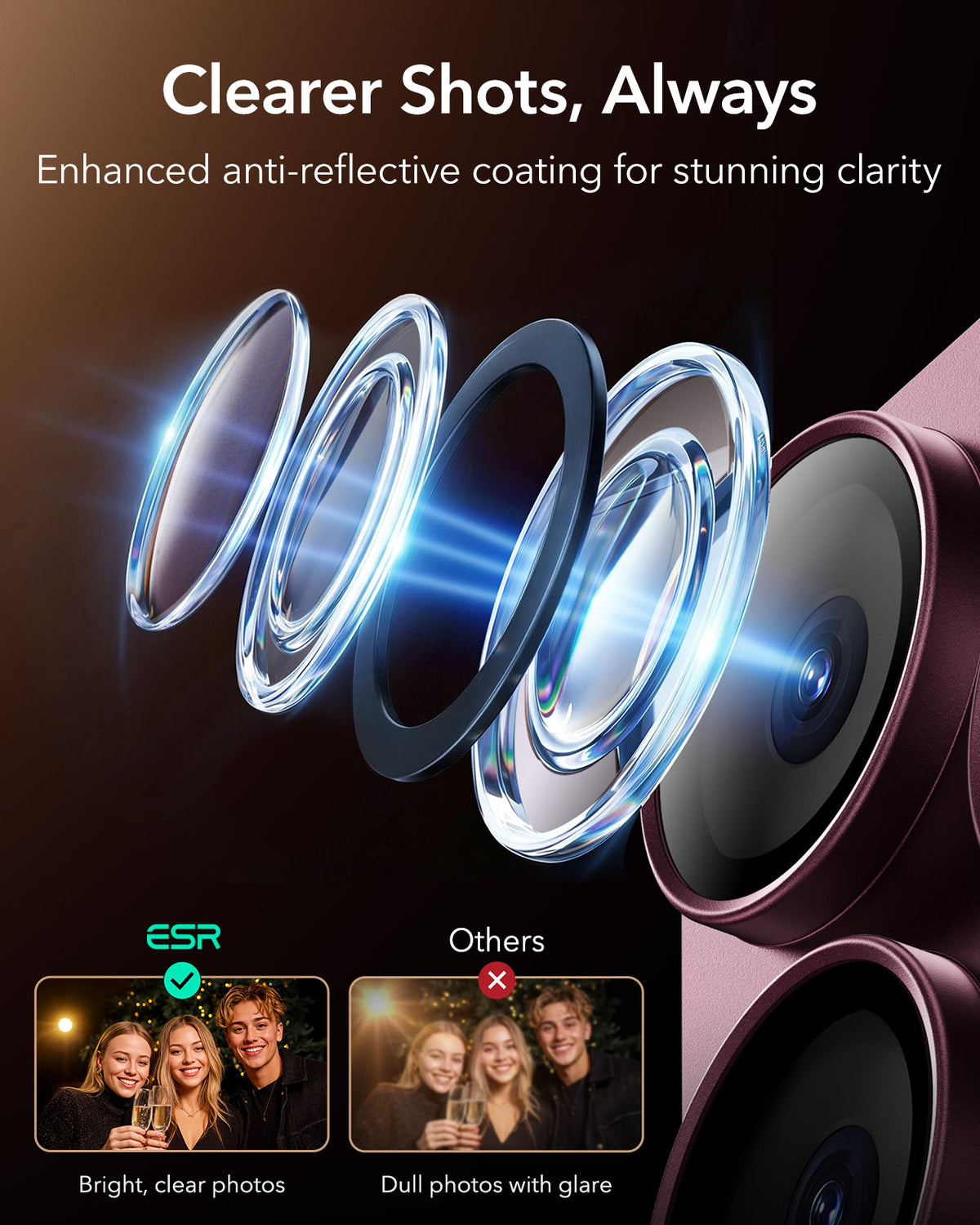 ESR Armorite® Pro Camera Lens Protector (Full Coverage), For iPhone 18 Pro / Pro Max