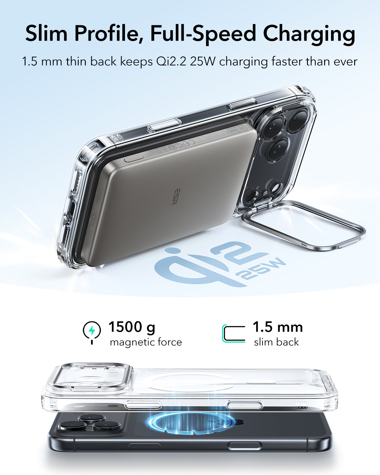 ESR iPhone 17 Series Hybrid Magsafe Case w/ Stash Stand (Camera Control)