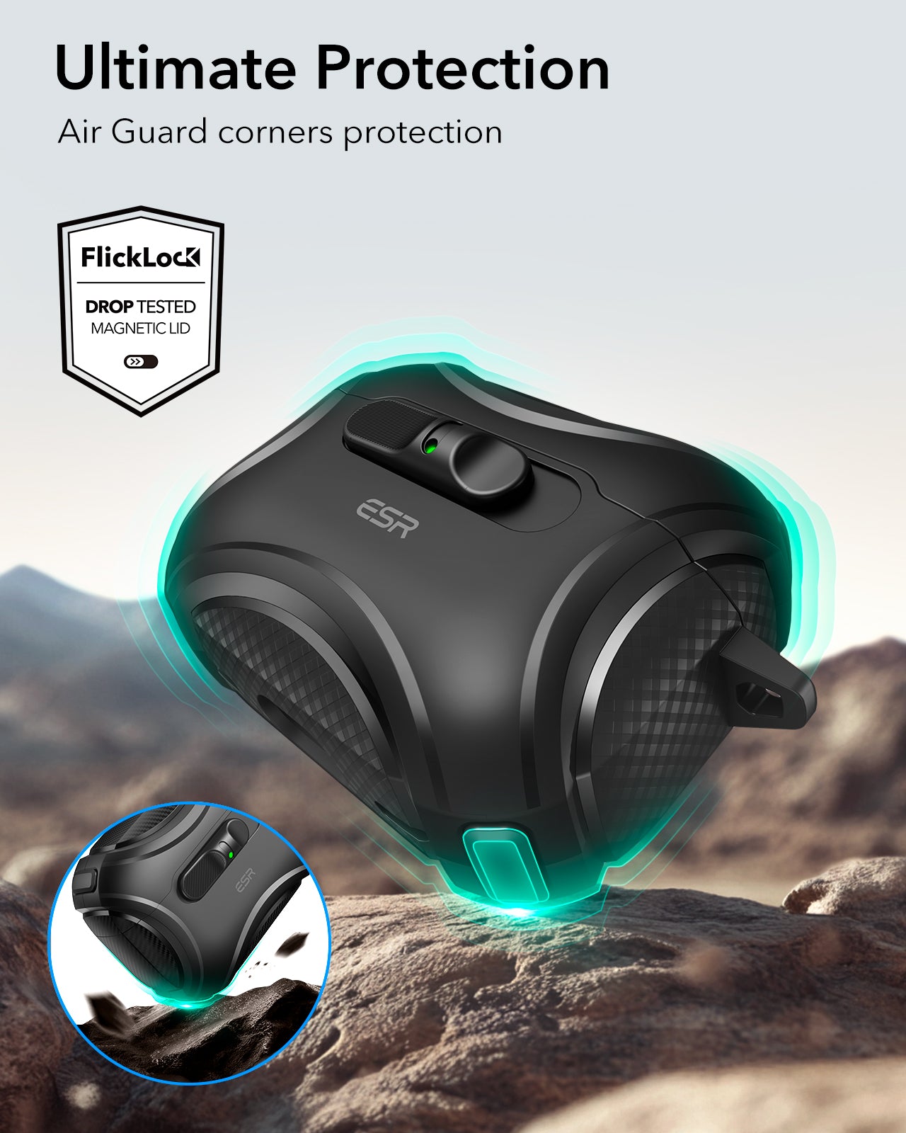 ESR AirPods Pro 3 Cyber Armor FlickLock Case (HaloLock)