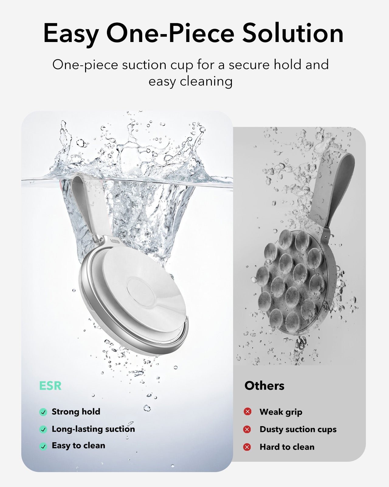 ESR HaloLock Suction Cup Phone Mount with Ring Stand