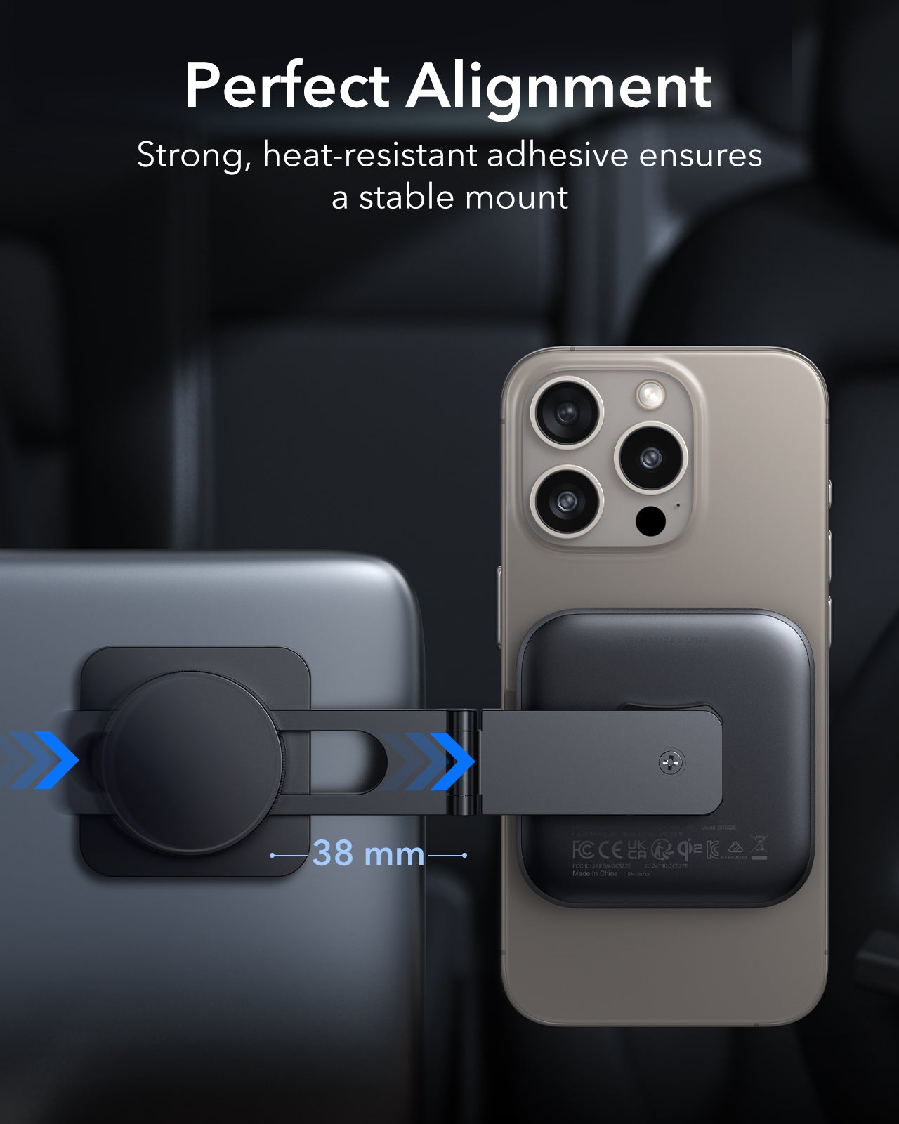 ESR HaloLock Qi2 Touchscreen Wireless Car Charger