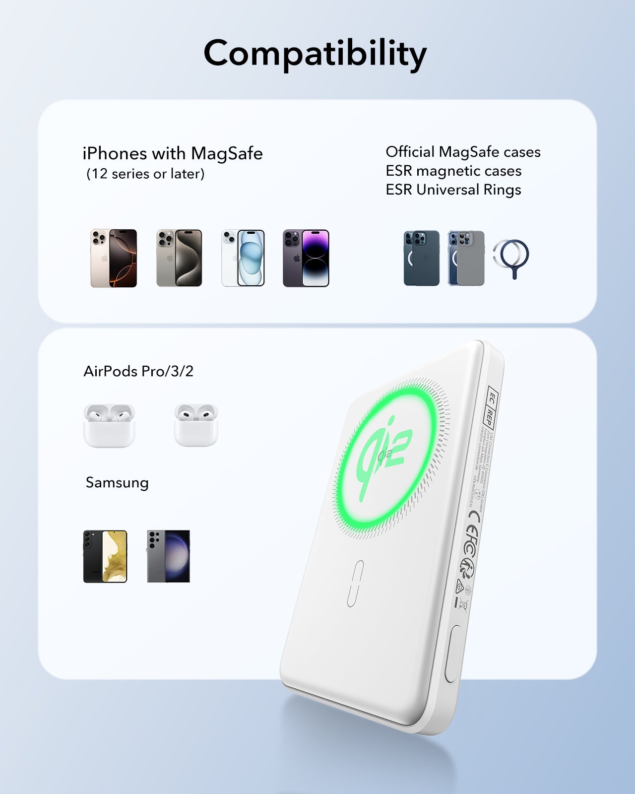 [CCC Certified] ESR Qi2 Magslim 5000mAh Magnetic Power Bank