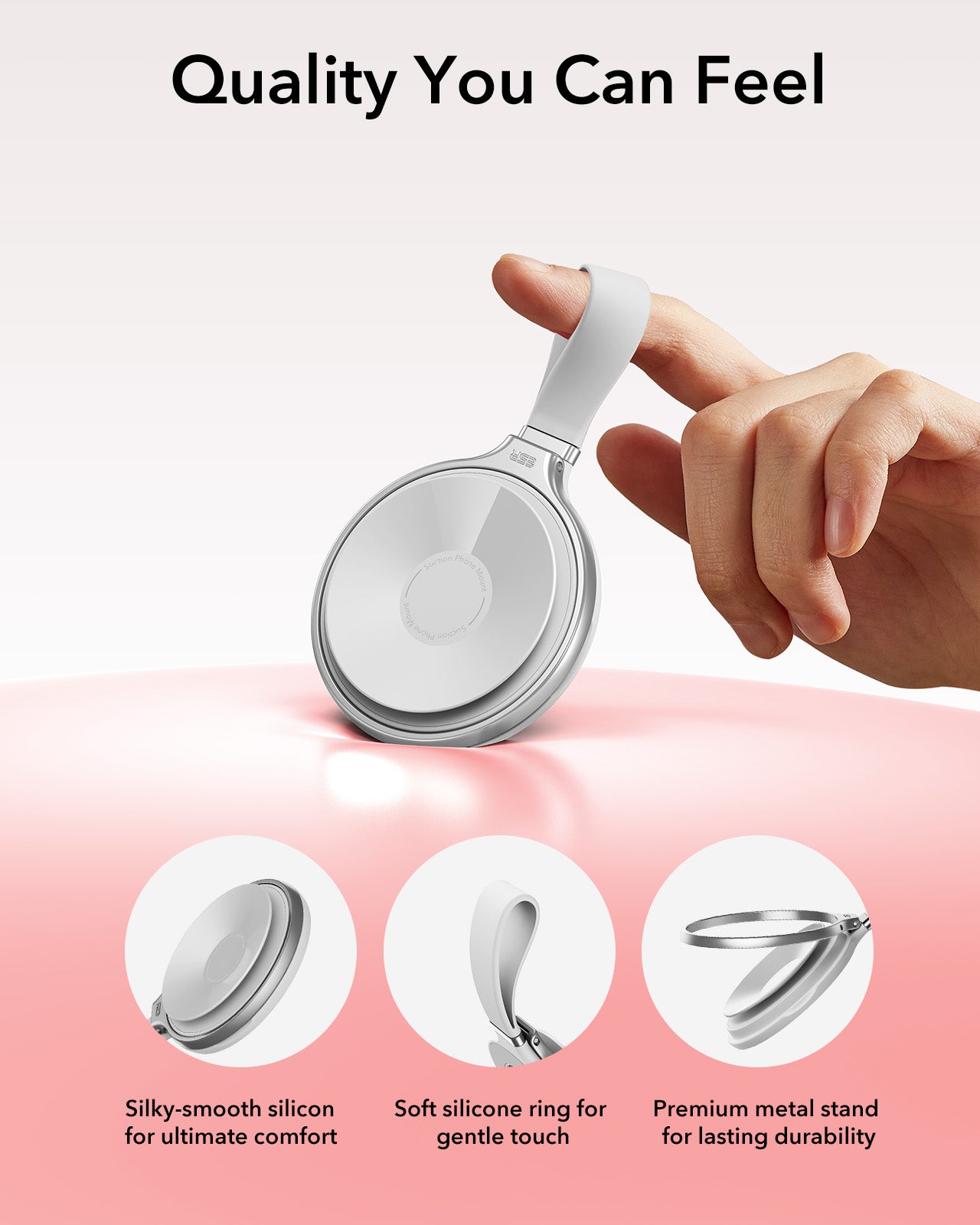 ESR HaloLock Suction Cup Phone Mount with Ring Stand