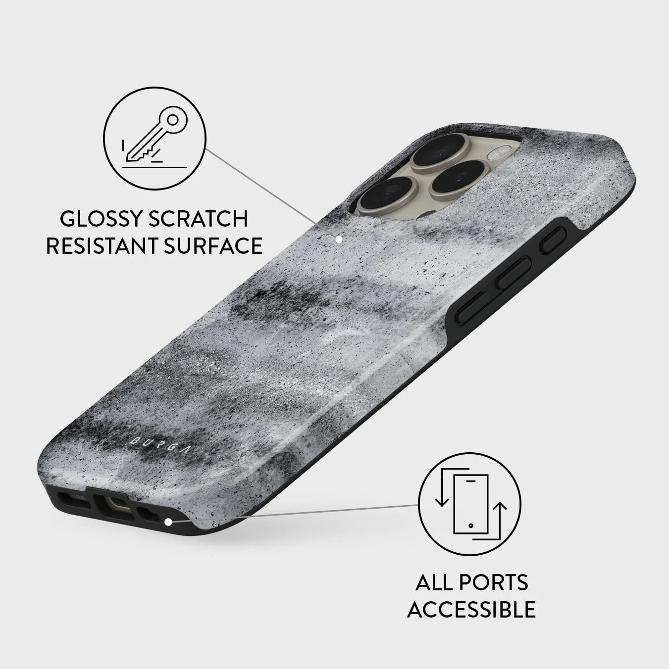 BURGA iPhone 16 Pro Max / 15 Pro Max Concrete Jungle Tough MagSafe Case