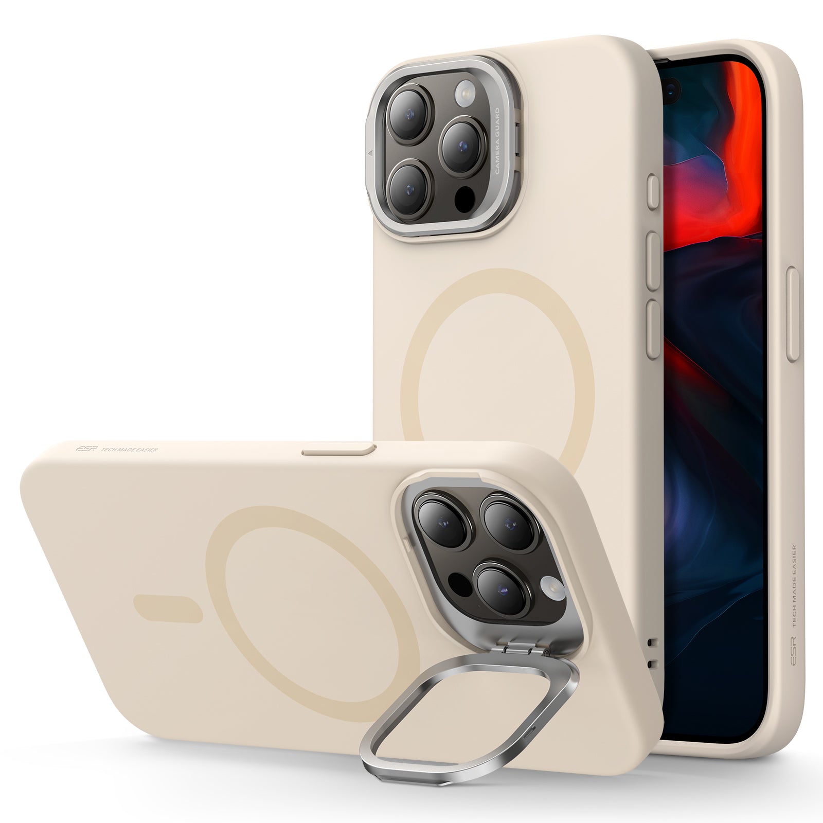 ESR iPhone 15 Pro / 15 Pro Max Cloud Soft Case with Stash Stand (Halolock)
