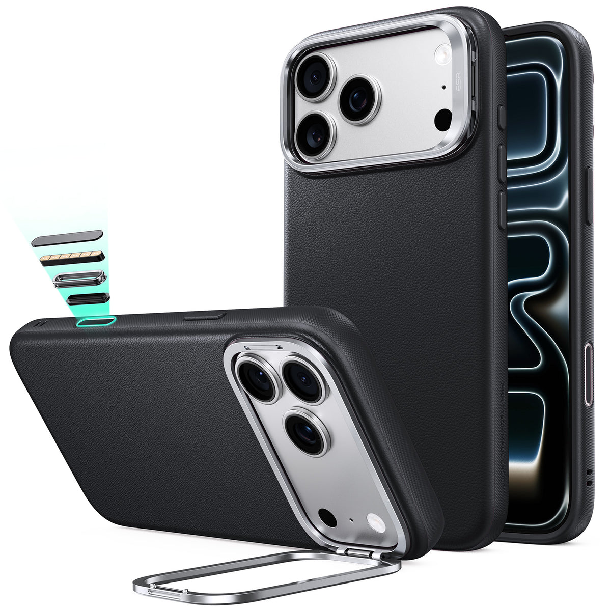 ESR Atelier Vegan Leather Magnetic Case with Camera Control and Flex Stand