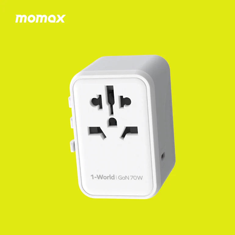 Momax UA8 1-World 65W GaN 5 Ports + AC Travel Adaptor
