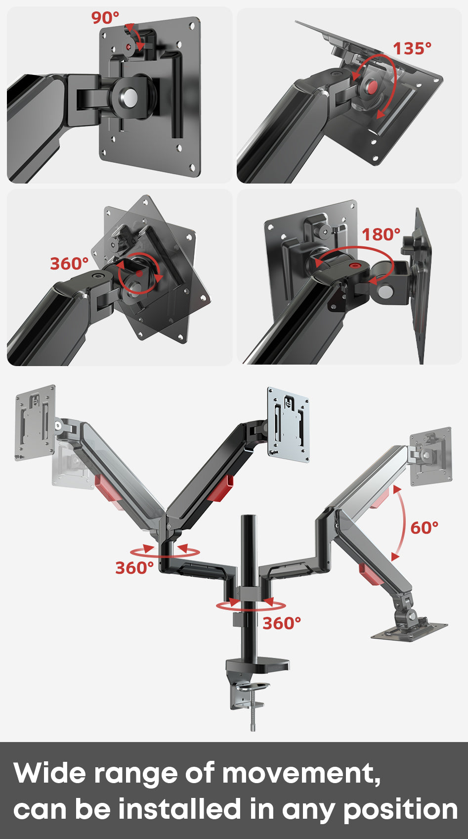 Mono Dsign Multi-Flex Gas Spring Monitor Arm