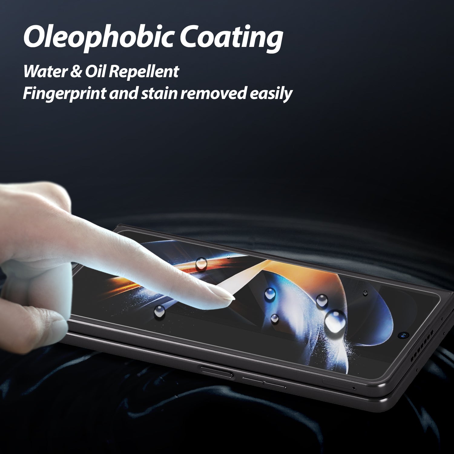 Whitestone Dome Glass Samsung Galaxy Z Fold 5 Full Tempered Glass Shield with Liquid Dispersion Tech - 2 PACK