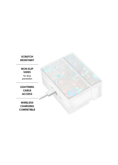 Flaunt AirPods Pro 3 SQUARE Case with Gold Ring Clip - Opal Shell