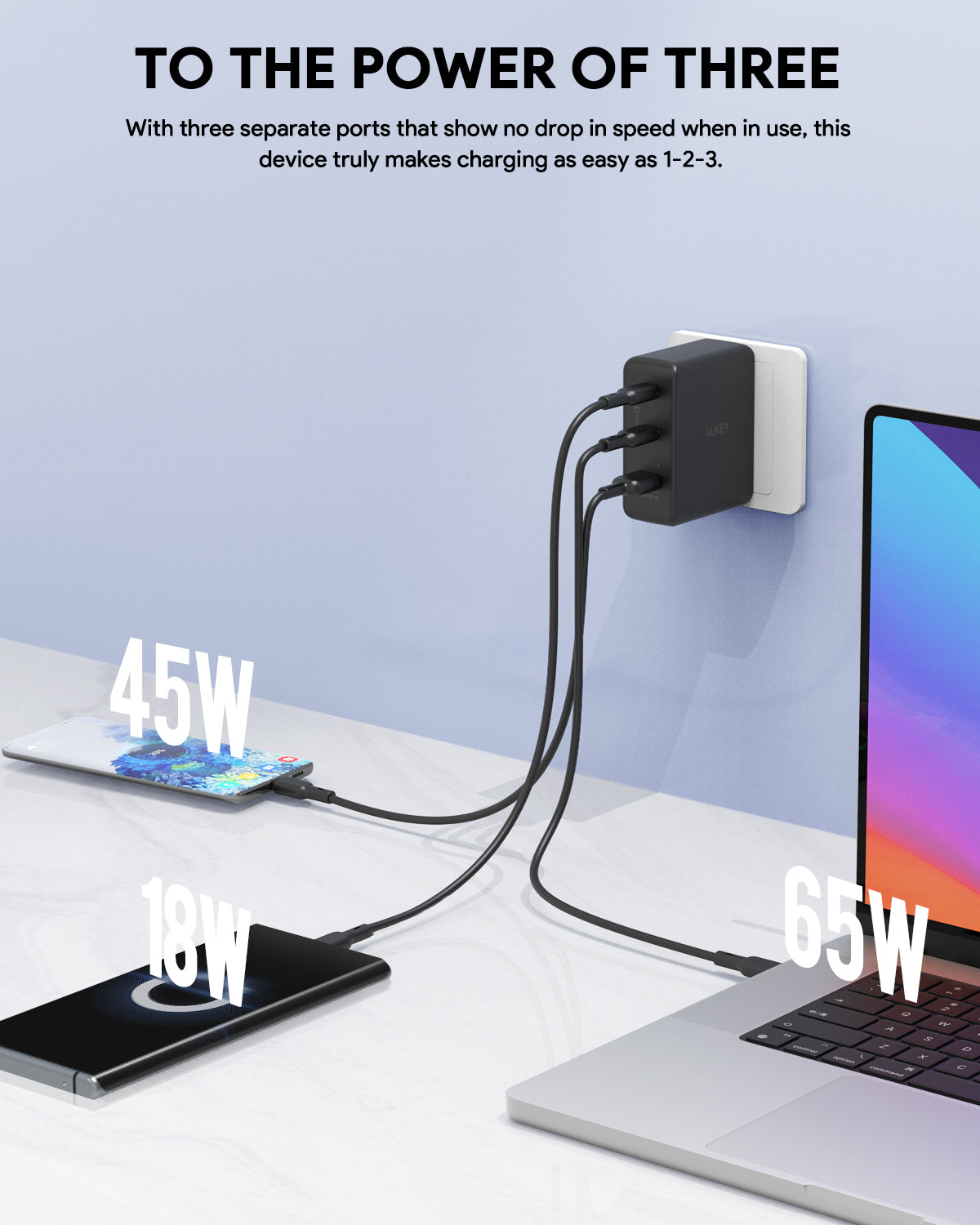 AUKEY PA-B7O 140W Power Charger with European plug + British plug