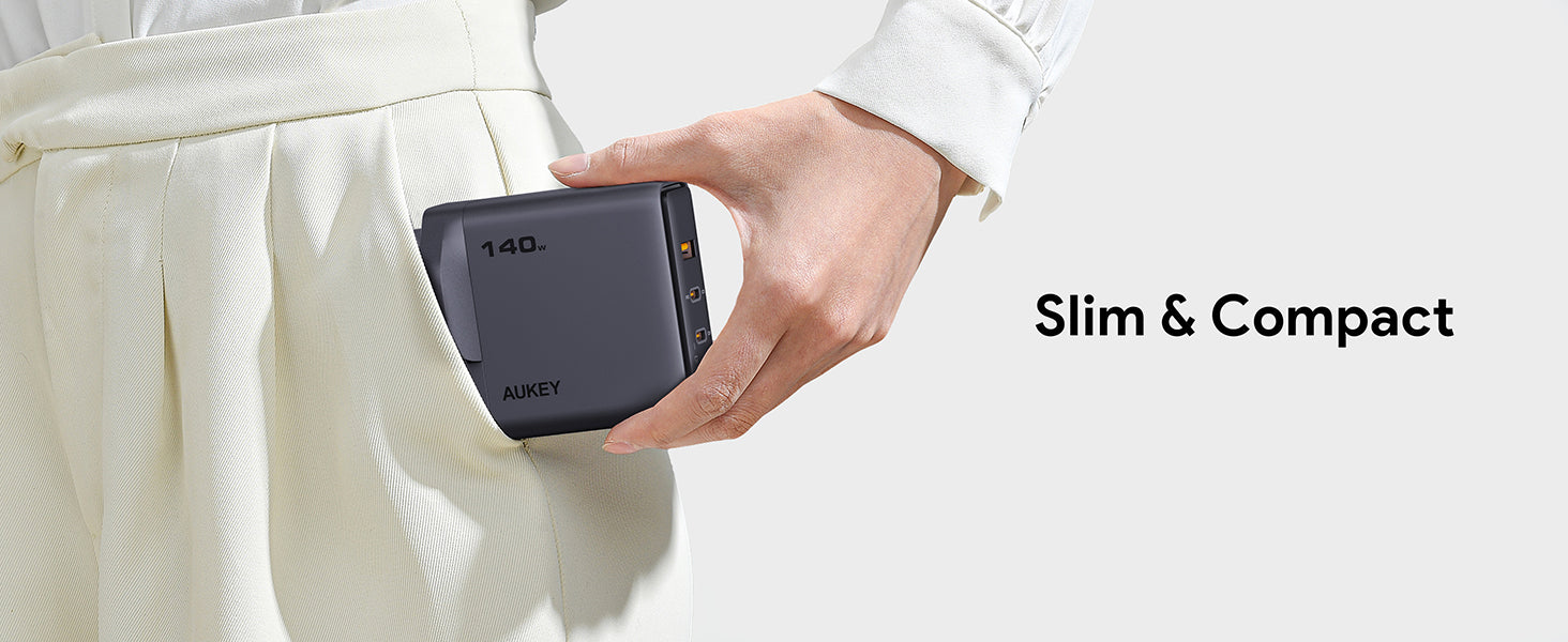 Aukey PA-C6 Comet Mix 4 140W PD 4-Port GaN Wall Charger with PPS for Laptop & Mobile