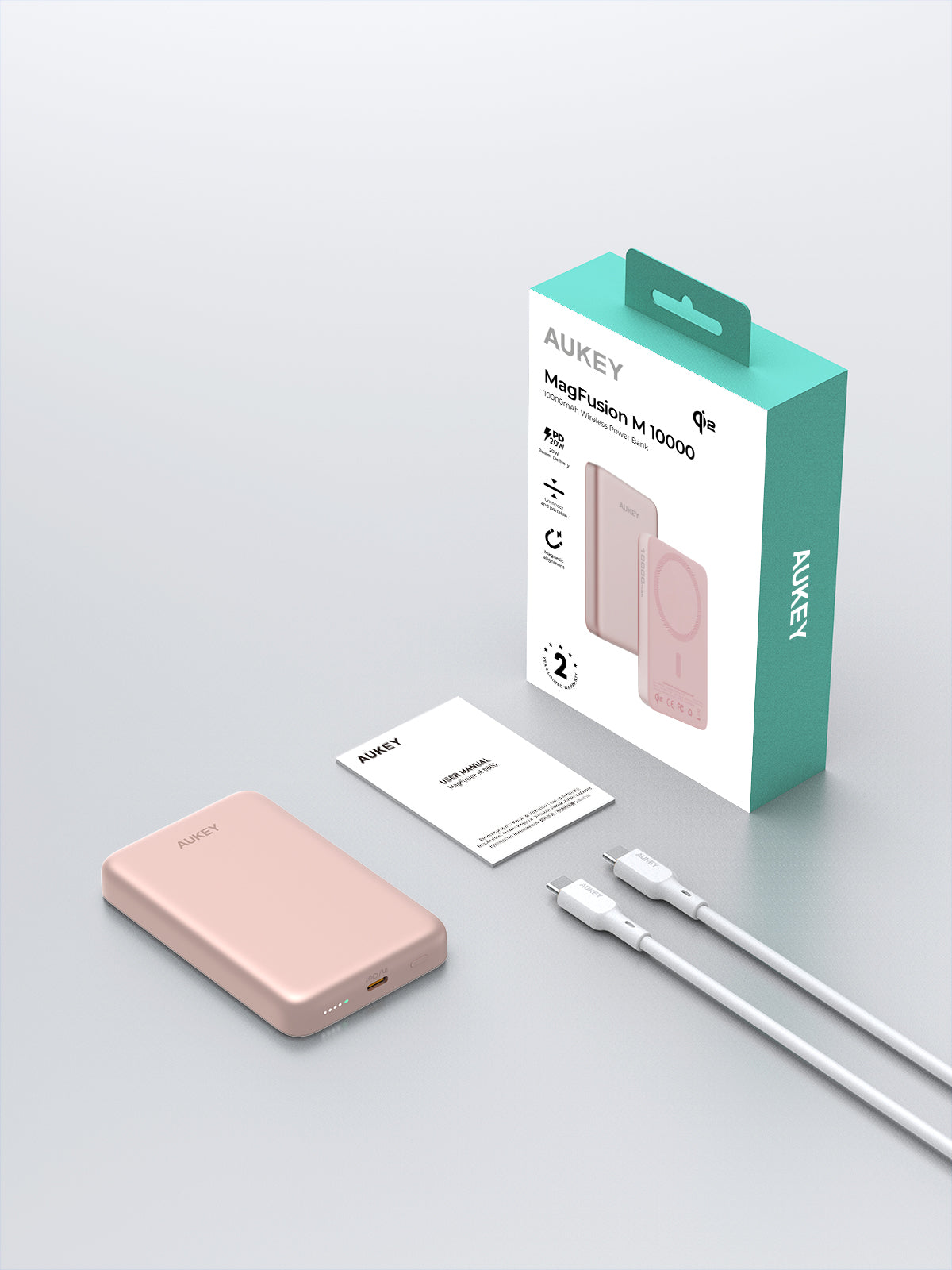 Aukey PB-MS08 MagFusion M Qi2 10000mAh Ultra Slim Magnetic Wireless Power Bank (24 Months Warranty)