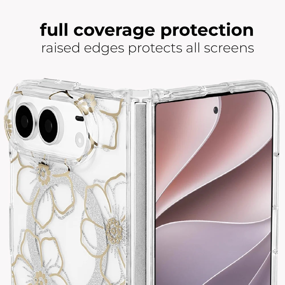 Case-Mate iPhone Duo Floral Gems MagSafe Case - Gold