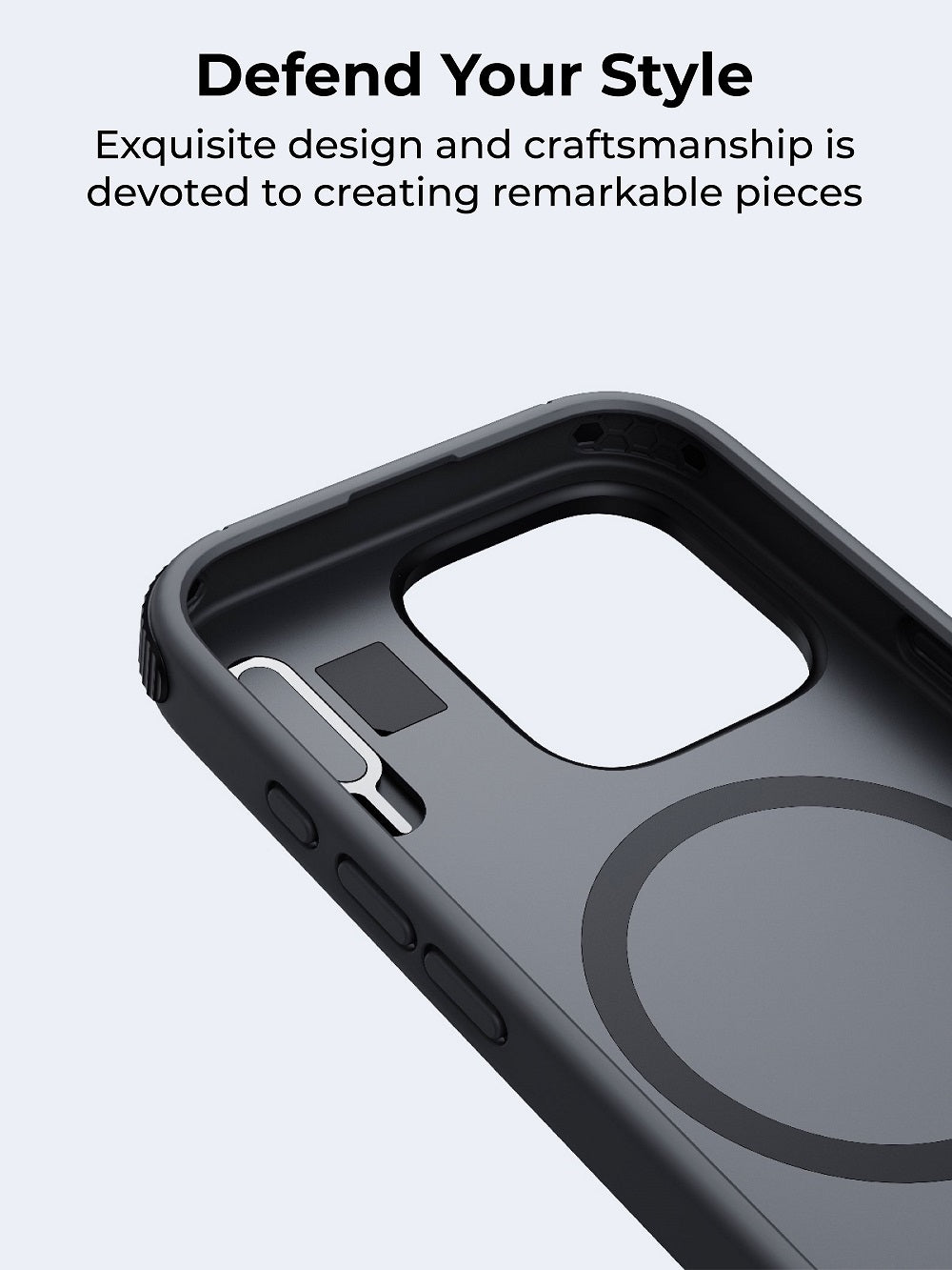 AUKEY PC-UG20 UrbanGuard Elite Magnetic Hard-Shell Case with Kickstand for iPhone 16 / 16 Plus / 16 Pro / 16 Pro Max