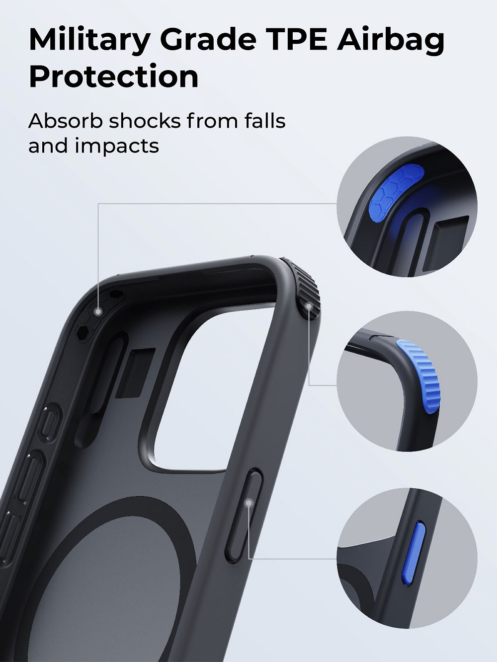 AUKEY PC-UG20 UrbanGuard Elite Magnetic Hard-Shell Case with Kickstand for iPhone 16 / 16 Plus / 16 Pro / 16 Pro Max