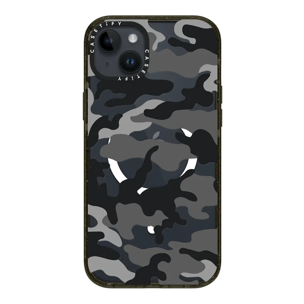 CASETiFY Magsafe Impact Case for iPhone 15/15 Plus/15 Pro/15 Pro Max - Black Camo Clear Black