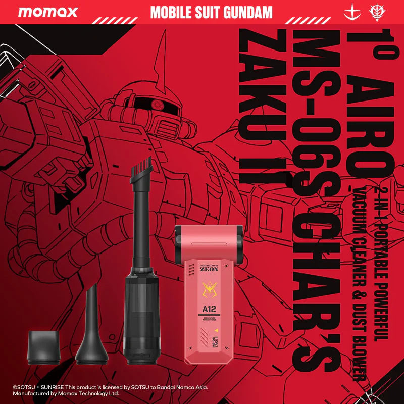 [Mobile Suit Gundam - Limited Edition] Momax RO12 1° Airo Multi-Use Turbo High-Speed Fan & Cleaner - MS-06S Char's Zaku II