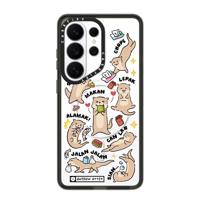 CASETiFY Magnetic Impact Case for S26 Plus | S26 Ultra - Anyhow Otter Stickers Clear Black