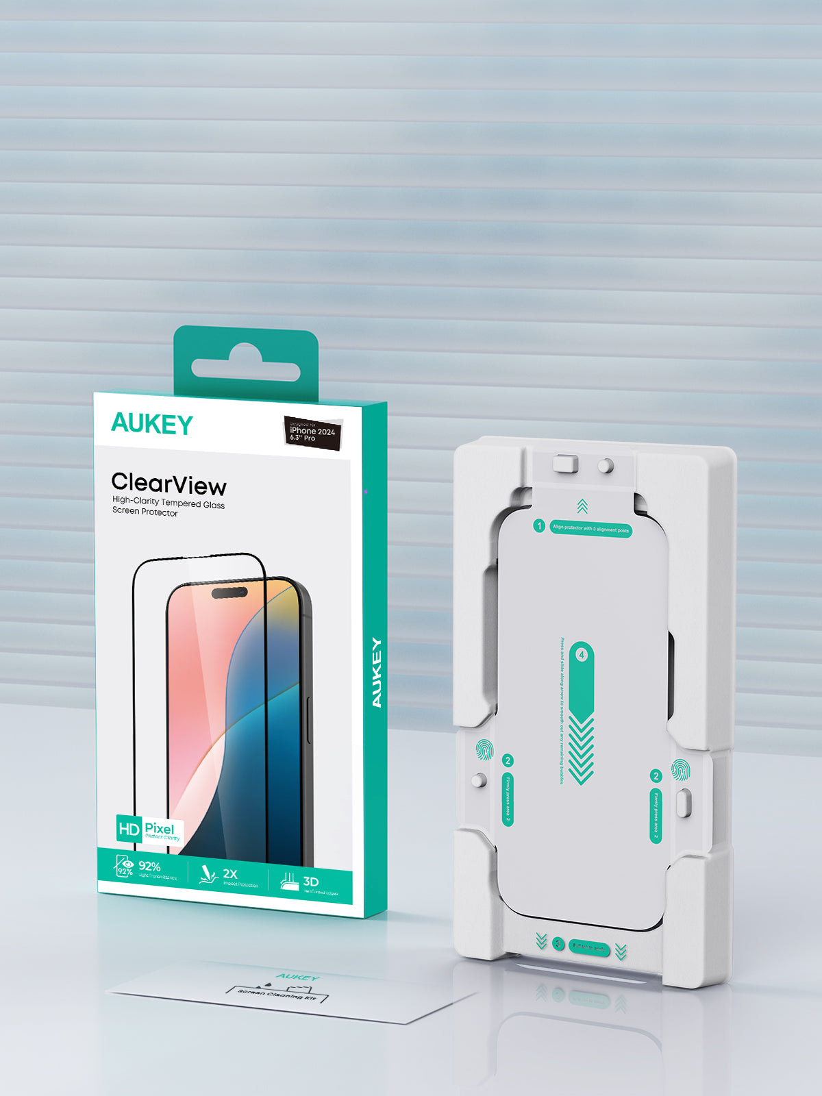 AUKEY SP-HT20 ClearView High Clarity Screen Protector for iPhone 16 / 16 Plus / 16 Pro / 16 Pro Max