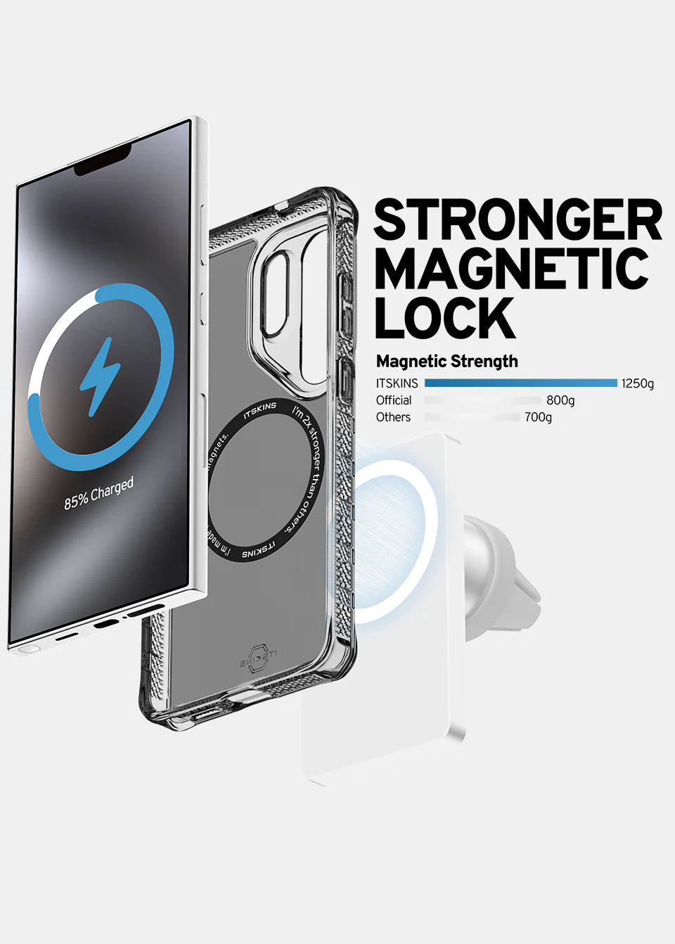 ITSKINS Samsung Galaxy S26 Series - Hybrid R Vapor Magnetic Case - Smoke