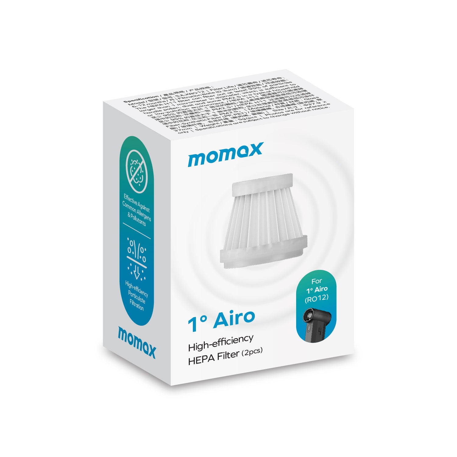 Momax RO12 1° Airo High-Efficiency HEPA Filter (2pcs)