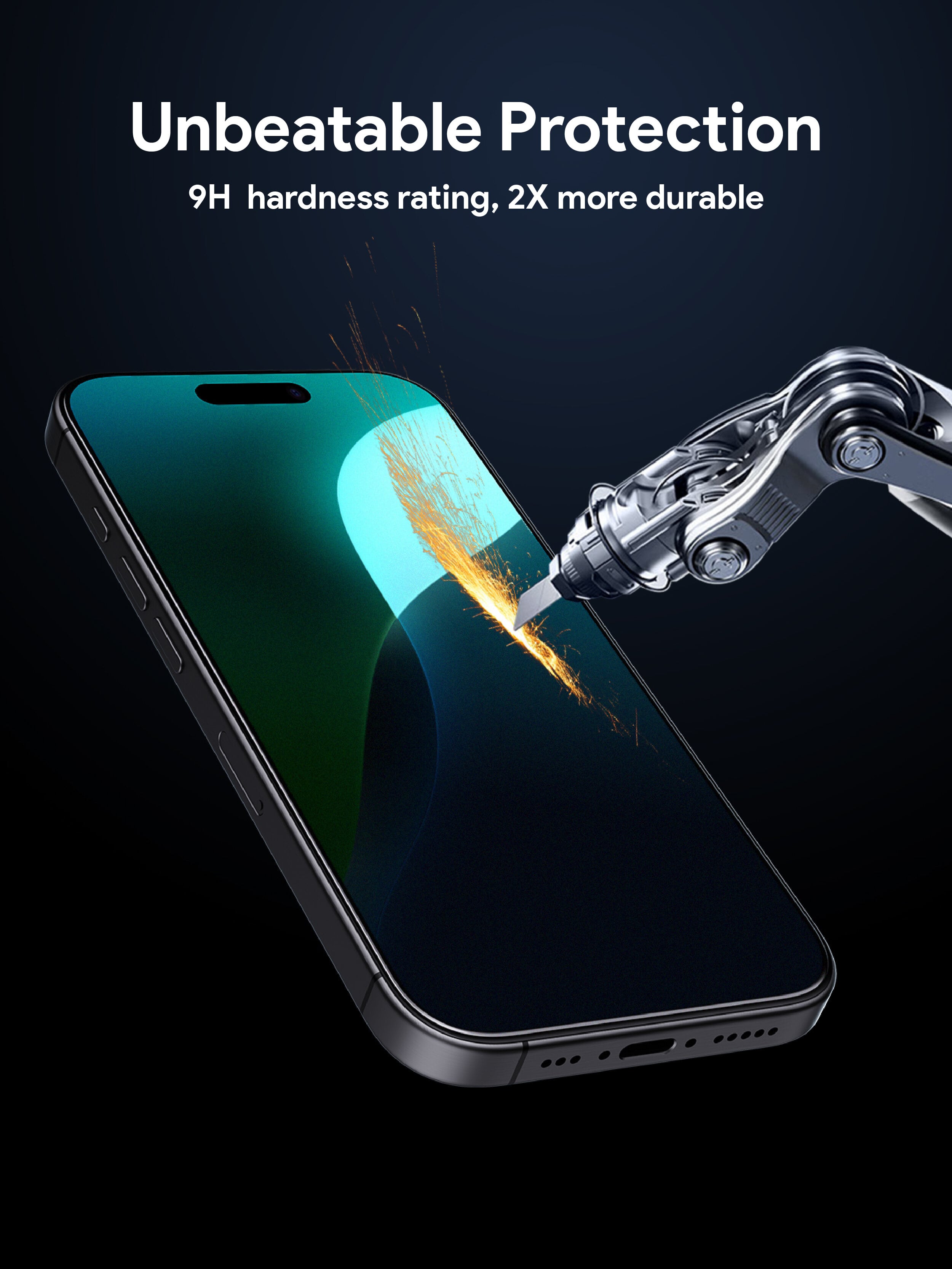 AUKEY SP-YX20 SmoothPlay Gaming Matte Tempered Glass Screen Protector for iPhone 16 / 16 Plus / 16 Pro / 16 Pro Max